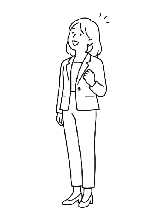 笑顔の女性社労士のイラスト